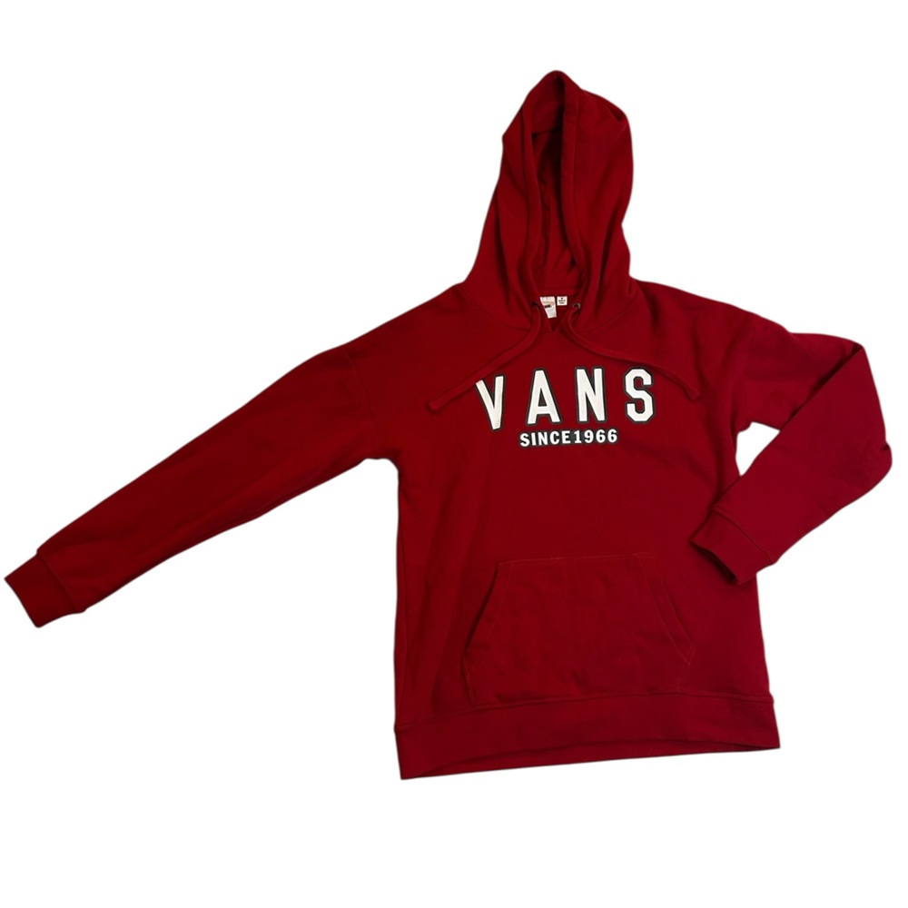 Vans Red Pullover Hoodie – Classic Logo Sweatshirt